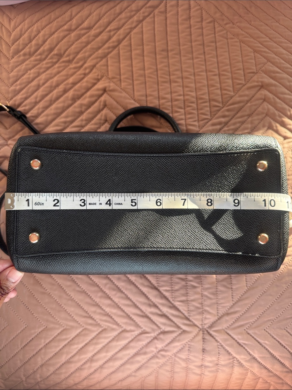Coach Black Saffiano Leather Satchel with Gold Hardware - Picture 2 of 4